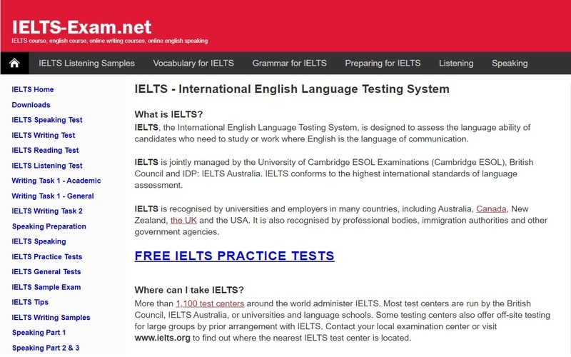 Website ôn thi tiếng Anh IELTS Exam