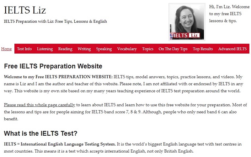 Website luyện thi IELTS Liz